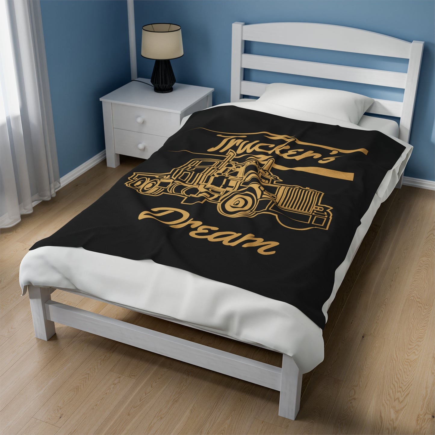 Trucker's Dream Velveteen Plush Blanket