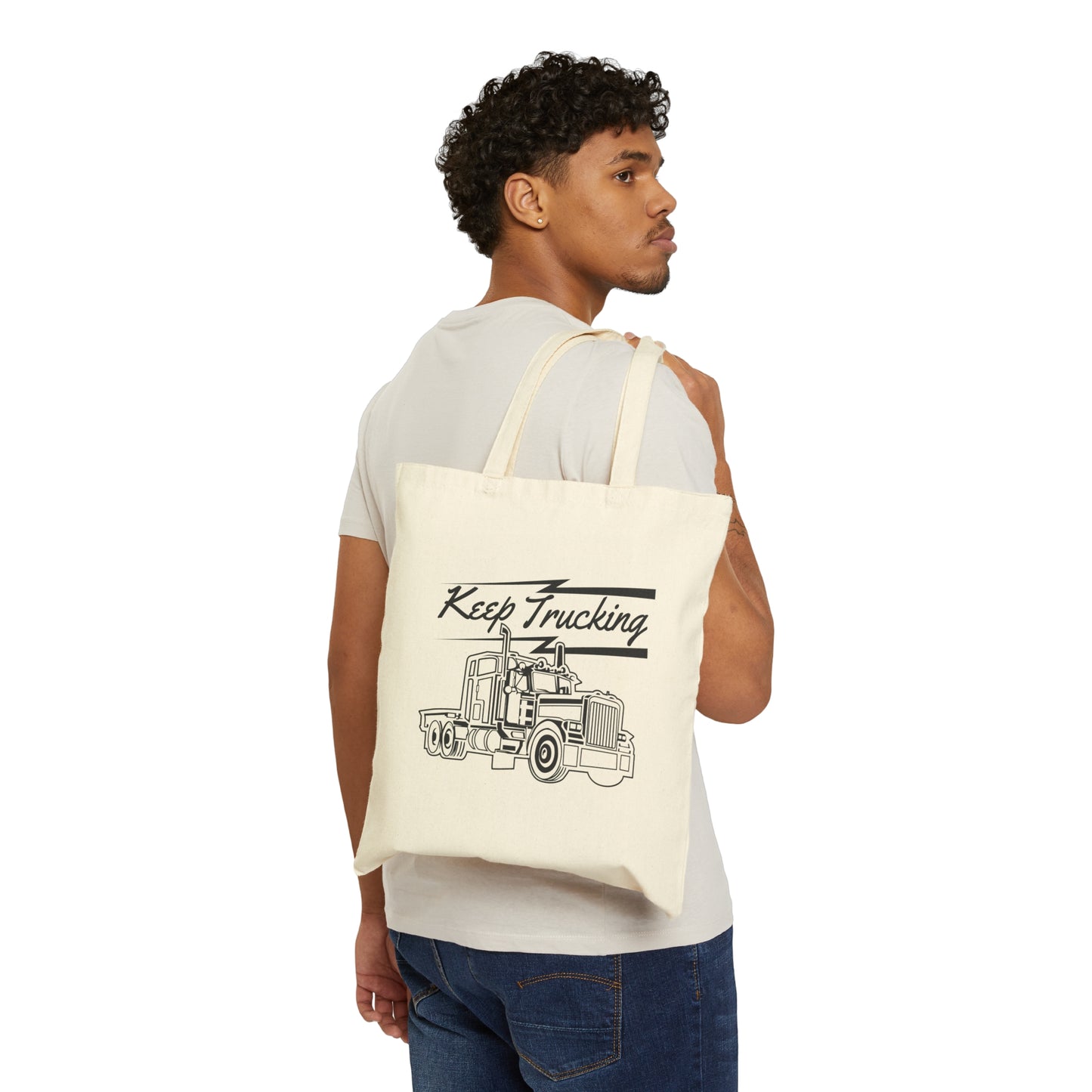 Keep Trucking Cotton Canvas Tote Bag