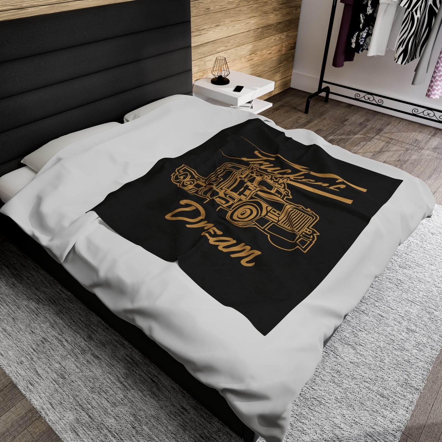 Trucker's Dream Velveteen Plush Blanket